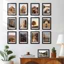 HappyHapi 4x6 Picture Frames Set of 14, Tabletop or Wall Display Pictures 3.5x5 with Mat or 4x6 Without, Bulk Picture Frames Collage for Prints, Photos, Landscape and Artwork (Black)