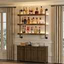 31.5” Wall Mounted Wine Rack with LED Lights