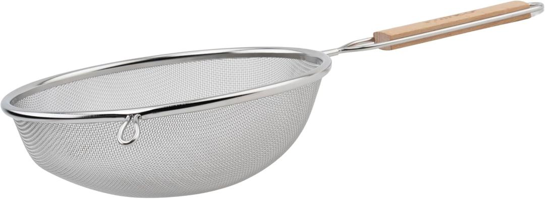 Winco Strainer with Single Fine Mesh, 8-Inch Diameter, Medium, Stainless Steel, Tan,Silver Winco Strainer with Single Fine Mesh, 8-Inch Diameter, Medium, Stainless Steel, Tan,Silver