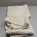 Non Slip Thick Shaggy Chenille Bathroom Rug Mat Set Extra Soft and Absorbent Striped Floor Rugs, 2 Pack, Machine-Washable (Cream)