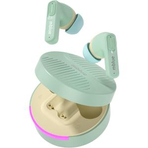 MBLUE AR03 PRO Bluetooth Earbuds, 60H Playtime, ANC Noise Cancelling, 40ms Low Latency Gaming Mode, 13mm Bass Driver, RGB Lights, Wireless Earphones for Sports, Gaming (Green)