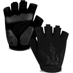MOREOK Cycling Gloves Bike Gloves for Men/Women-[5MM Gel Pad] Half Finger Bicycle Biking Gloves for Cycling/Weight Lifting/Gym/Motorcycle/Rowing/Outdoor Sports (Medium, Black)