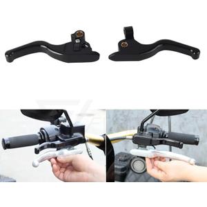 3 Finger 5.9" CNC Shorty Hand Control Lever Kit Brake Clutch Levers Fit for Harley Touring Electra Glide Highway King Ultra Limited 2008-2013, 2021-2024(Black)
