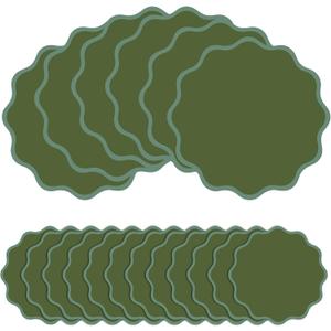 100Pcs Avocado Green Thick Paper Placemats Disposable Waterproof Place Mats, 13.5 inches x 13.5 inches