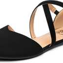 Trary Women's Flats, Black Wide Width Dress Shoes, Ankle Strap Closed Toe Ballet Flats (5)
