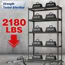 WORKPRO 5-Tier Storage Shelf, 72" H Heavy Duty Adjustable Garage Shelving Unit 2180LBS Capacity, for Basement, Kitchen, Pantry, 35.4Wx11.8Dx72H, Black