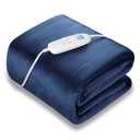 Electric Heated Blanket Queen Size 84" x 90" | 6 Heating Levels & 8h Auto Timer | Full Body Fast Heating and Ultra Soft Flannel, Machine Washable Bed Sofa Home Office Use, Blue