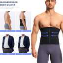 TAILONG Waist Trainer for Men Shapewear Tummy Control Body Shaper Slimming Girdle Fajas para Hombres Corset with Zipper (Black)