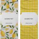 GEOMETRY Spring Kitchen Towels - Quick Dry Microfiber Cloth Spring & Summer Dish Towels for Kitchen Drying - Premium Quick Dry Towel - Lemonade Lines, 18" x 30" - 2-Pack