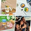4 Pack Overnight Oats Containers with Lids and Spoons - DRKIO 16 Oz Glass Mason Jars for Overnight Oats Leak Proof Oatmeal Container Great for Cereal Fruit Vegetable Milk Salad Yogurt Meal Prep