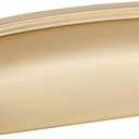 HARPOON 10 Pack Bin Cup Handle Pulls, Vintage Drawer Pulls, Cabinet Hardware, Shell Handle, 3.78 Inch Champagne Gold