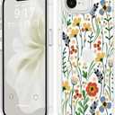 GVIEWIN for iPhone 17e Case & iPhone 16e Case, [Non-Yellowing][Military-Grade Protection] Hard PC&TPU Bumper, Floral Shockproof Protective Clear Phone Case (Blooming Flowerets)