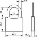 THIRARD Type-1 Brass Padlock  Heavy-Duty, Weatherproof Security Lock with Reinforced Pin Mechanism  Keyed Alike for Sheds, Lockers, Gates & More  Durable, Corrosion-Resistant, Single Pack (50mm, 1.97")