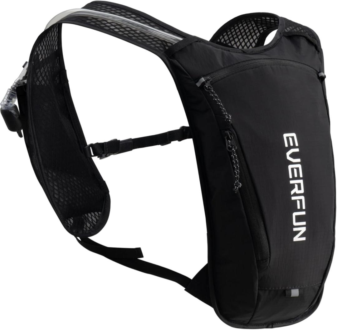 EVERFUN Hydration Backpack Running Vest Small Hiking Water Backpack with 1.5L Water Bladder for Women Men, Lightweight Reflective Dayhike Hydro Pack for Trail Running, Biking, Race, Marathons