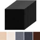 24 * 24in Peel and Stick Carpet Tiles, Self Adhesive Floor Squares with Extra Soft Pad, Easy Installation for Bedroom, Living Room, Office, Rental (30, Black)