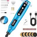 Cordless Rotary Tool Kit, 3.7V 2.0Ah Rechargeable Battery, 18000RPM 5-Speed Multi Power Carving Tools, 31Pcs Accessories, Engraving, Sanding, Grinding, Polishing, Carving, Etching, DIY-Blue  (Blue With Light)
