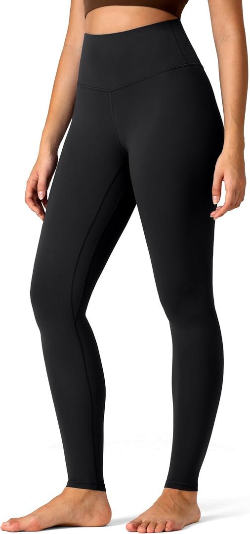 Colorfulkoala Womens High Waisted Leggings for Women 28" Inseam Tummy Control Leggings Full Length Buttery Soft Yoga Pants (L, Black)