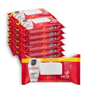 PDI Sani-Professional No-Rinse Sanitizing Multi-Surface Food Service Wipes Softpack, for Restaurants, Kitchen, and Home Use, Pack of 12, 72 Wipes Each, Large 9" x 8" Wipes