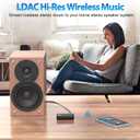 1Mii LDAC Bluetooth Aux Adapter for Car, Wireless Bluetooth 5.3 Receiver with Volume Control, 10H Battery Life, Hands Free Calls, Use in Car/Home Stereo/Wired Headphones/Speaker