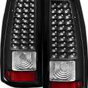 LED Tail Lights Assembly Compatible With 1999 2000 2001 2002 2003 2004 2005 2006 Chevy Silverado 1500 2500 3500, Rear Brake Lamp Taillights,Black Housing Clear Lens