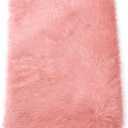 Goolela Pink Fluffy Fur Rug Fuzzy Furry Faux Sheepskin Pink Carpet 2x3 for Girls Bedroom Bedside Playroom Small Decor Cute Plush Washable Rectangle
