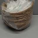 8 Pcs Round Large Plastic Bread Basket, Wicker Basket for Serving 10 x10 x3.3 Inch Woven Food Storage Basket, Fruit Basket, Gift Basket (Comes with Food Blotting Sheets) Brown