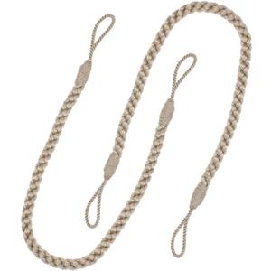 Curtain Tiebacks Ropes, 2pcs Decorative Handmade Tie Backs Curtain Holdbacks Holders Cord for Window Sheer Drapes Indoor Outdoor, Beige
