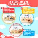 CVC Word Magic: Montessori Reading Game for Kindergarten Phonics Mastery, Learn to Read & Write 50 Sight Words for Toddlers 2-4 Years, Montessori Toy for 2+ Year Old, Letter Tracing Tiles, Flash Cards