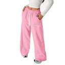 QJQ Girl's High Elastic Waist Pants Y2k Jogger Swearpants Casual Baggy Wide Leg Sweatpants Pink 2026 11Y (Pink)