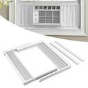 Forestchill Window Air Conditioner Side Panel with Frame, Fit Most 8,000 BTU Units, Room AC Accordion Filler Curtain Kit Replacement, Include Window AC Side Panels & Frames