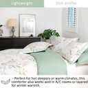 ALEISSEL Natural Cotton 3pcs Botanical Comforter Sets Queen Size-Green Comforter with Luxurious Tan & Gray Leaves on White, Reversible Lightweight Floral Bedding Sets(Full/Queen)