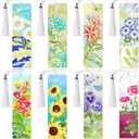 8 Pieces Christian Bible Verse Diamond Art Bookmarks 5d Christian Beaded Bookmark Acrylic Tassel Bookmark for DIY Making Beginners Kids Adults Arts Craft Supplies (Floral-1)