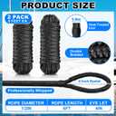 WILLBOND 2 Pcs 1/2 Inch x 6 ft Boat Fender Lines Marine Grade Double Braided Nylon Boat Ropes with Loop for Tying Fenders and Docking Small Boats Mooring Bumper Rope Boating Gifts for Men
