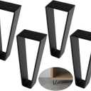 Osring 8 Inch Trapezoid Furniture Legs 4pcs, Solid Steel Furniture Hairpin Leg for Side Table, TV Stand and Cabinet, Black