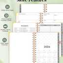4 x 2026 Planner, Hardcover Leather Weekly and Monthly Planner, January 2026 - December 2026, Spiral Yearly Agenda Organizer Book 2026 with Tabs, Daily Calendar Planners for School Work Home, A4 (8.5" x 11"), Pink