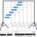 Hemmotop Backdrop Stand 10x8ft (WxH), Photography Background Stand for Parties, Adjustable Photo Backdrop Stands Kit for Wedding, Photo Booth, Party, Decoration, Balloon, Projector Screen