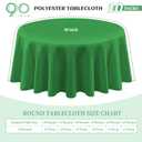 10 Pack Premium Round Tablecloth - 90 Inch Green Polyester Table Cloth - Bulk Washable - Fabric Tablecloths - Table Cover for Wedding, Party, Banquet, Buffet, Holiday Dinner