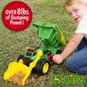 John Deere 18" Motorized Dig Rig: 2-in-1 Toy Dump Truck & Front Loader with Realistic Lights & Sounds, Dual Joystick - Kids 3+, Extra Large
