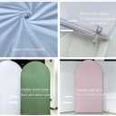 Light Baby Blue Solid Arch Backdrop Covers for Positano Parties Arched Stand Stretchy Fabric Cover Porcelain Boys Birthday Party Decors(4x7.2ft) (GX-1176)