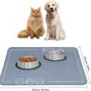 YCT Cat Pet Food Mat, Non-Slip Bottom Absorbent Quick Dry Feeding Mat for Dogs & Cats, Pet Supplies, 16.9"x24" Navy Blue