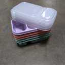 Only 5 Pack 2-Compartment Reusable Snack Containers with Lids, Wheat Straw Reusable Snack Packs for Meal Prep Food Storage On-the-Go Snacking