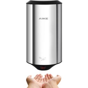 AIKE Air Focus Compact Hand Dryer UL Listed 120V 1350W Polished Stainless Steel Finish