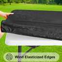 Smiry Rectangle Picnic Table Cloth, Elastic Waterproof Fitted Heavy Duty Vinyl Tablecloths, Wipeable Washable Table Covers for Kitchen, Dining, Camping, Outdoor (Black,30" X 72")