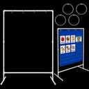 35"W x 44"H Pocket Chart Stand Set for Teacher Classroom Supplies, PVC Pocket Chart Stand with 4 Hooks for Back to School Classroom Educational Tools Accessories