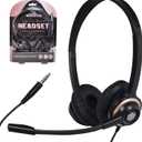 Headset with Microphone - Noise Canceling Computer Headset for Office, Meetings, Chat- Comfortable Over-Ear PC Headphones with Rotating Mic- 3.5 Jack for Universal Connectivity (1 Pack)