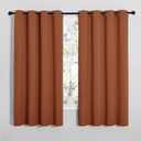 NICETOWN Blackout Curtain Panels for Girls Room, Nursery Essential Thermal Insulated Solid Grommet Top Blackout Drapes (Burnt Orange, 1 Pair, 55 x 68 inches)
