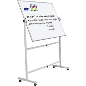Mobile Dry Erase Board Magnetic Whiteboard on Wheels (Aluminium Frame) 36"x24" Portable White boards with Rolling Stand for Classroom, Office, Home