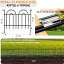 45ft X 13in Animal Barrier Fence, 32 Panels No Dig Fence for Dogs Rabbit, Anti Digging Defense Barrier Garden Edging Border, Rustproof Metal Arched Decorative Garden Fencing for Outdoor, Yard, Lawn