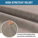 H.VERSAILTEX Stretch Velvet Loveseat Covers for 2 Cushion Couch Covers for Living Room Sofa Covers Slipcovers with Non Slip Straps Bottom, Ultra Thick Comfy Velour (Width 58"-72", Taupe)