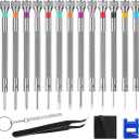 Juego de destornilladores de reloj profesional de 13 piezas, juego de destornilladores de micro precisin, juego de reparacin de lentes de micro precisin, 0.02-0.09 pulgadas, trabajo de